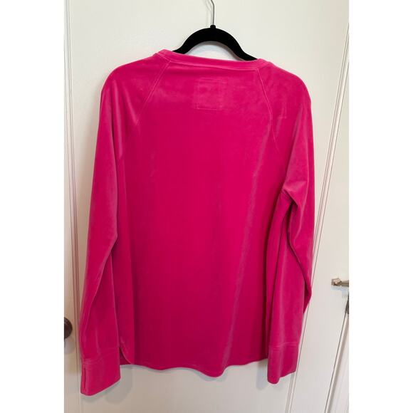 Lilly Pulitzer EUC-Blythe Velour Pullover-Pink Topaz Size XL - Picture 3 of 6